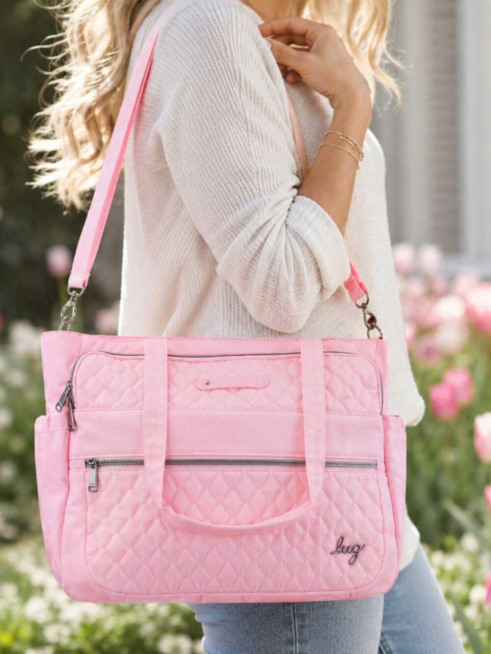 NEW ❤️ Lug Calypso Bubble Pink Tote Ultra X Laptop Rugged Work Travel RARE